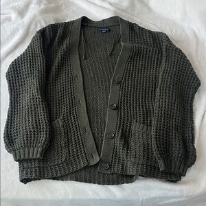 American Eagle Outfitters Dark Green Cardigan Sweater